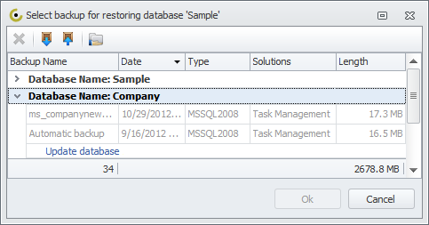 CentriQS Database backup and recovery